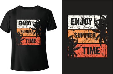 Enjoy summer time summer typography t-shirt design and vector template.