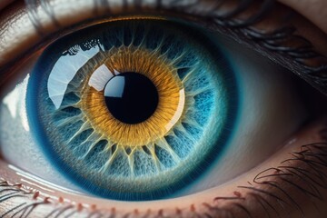 Professional Close-Up Shot of a Realistic Blue Eye