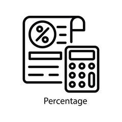 Percentage Vector Outline Icons. Simple stock illustration stock