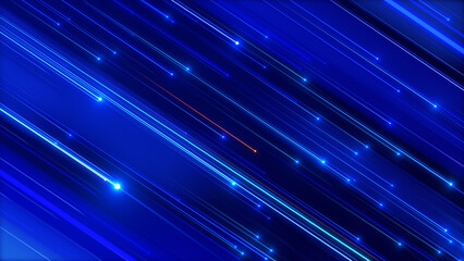 Blue star falling lights elegance abstract background.