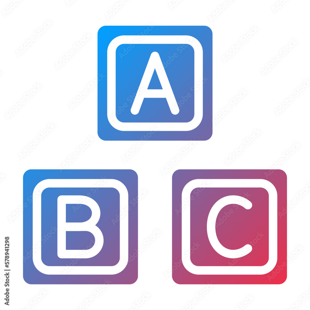 Poster vector design abc blocks icon style