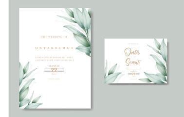 watercolor eucalyptus wedding invitation card set