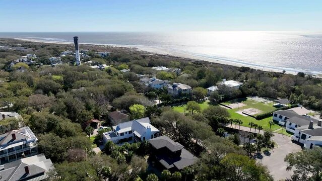 sullivan's island and lighthouse near charleston sc, south carolina