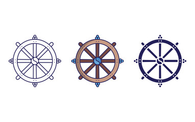 Dharma Wheel vector icon