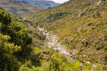 Landscape in the Bain's Kloof, Western Cape of South Africa