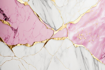 Pink, white and gold marble background. Luxury marble stone texture. Wedding invitation backdrop. Ai generated