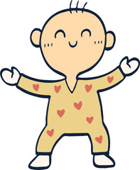 happy baby illustration.