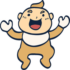 baby laughing illustration.