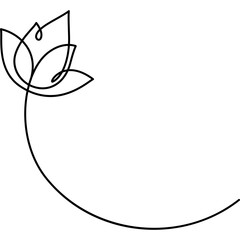 lotus water lily blooming ornament continuous line drawing for decoration, website, web, mobile app, printing, banner, logo, poster design, etc.