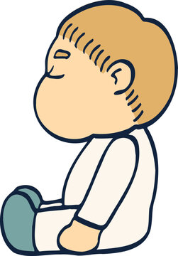 recommend clip art: baby sitting illustration.