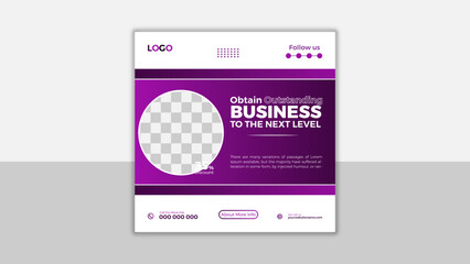 Grow your business with creativity Social media Post Design Web banner Corporate Square Flyer Template Business Promotion.