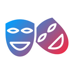 Vector Design Theatre Mask Icon Style