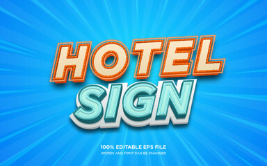 Hotel sign neon light editable text style effect	
