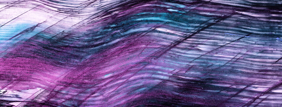 Abstract art background dark purple and navy blue colors. Watercolor painting on canvas with violet strokes