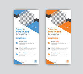 Vector digital marketing modern rack card and dl flyer or roll up banner.