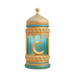 Ramadan Kareem or Eid Al Adha mubarak. 3d Element decorated for Muslim Islamic festival. 3d rendering