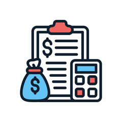 HR Budget icon in vector. Logotype