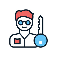 Key Person icon in vector. Logotype