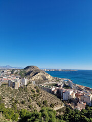 Fototapeta na wymiar landscape of the city of Alicante panorama from the viewpoint of the city and the port on a warm sunny day