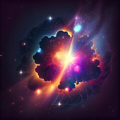 Obraz na płótnie Canvas Heart in the space Colorful nebular galaxy stars and clouds as universe wallpaper