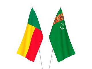 Benin and Turkmenistan flags