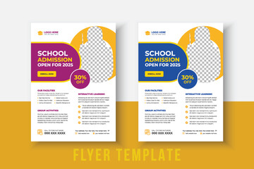 Kids Education Flyer - Kids Back to School Education Admission flyer Layout Template. Back to School Flyer. School Admission Template.  Education Flyer, Poster brochure.