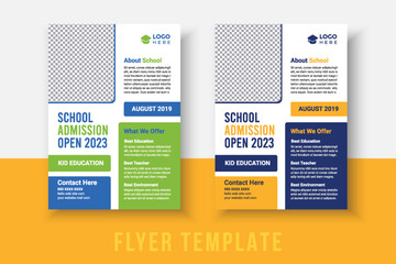 Kids Education Flyer - Kids Back to School Education Admission flyer Layout Template. Back to School Flyer. School Admission Template.  Education Flyer, Poster brochure.