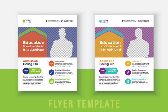 Kids Education Flyer - Kids Back to School Education Admission flyer Layout Template. Back to School Flyer. School Admission Template.  Education Flyer, Poster brochure.