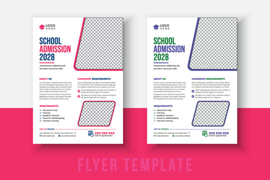 Kids Education Flyer - Kids Back to School Education Admission flyer Layout Template. Back to School Flyer. School Admission Template.  Education Flyer, Poster brochure.