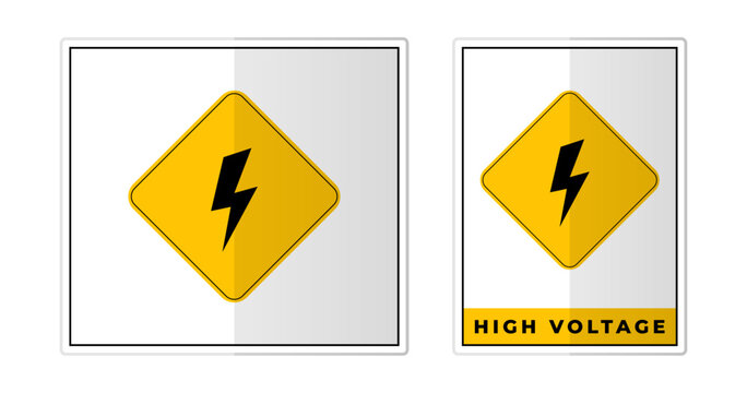 High voltage Sign Label Symbol Icon Vector Illustration