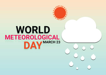 World Meteorological Day. March 23. Vector Illustration of World Meteorological Day. Holiday concept. Template for background, banner, card, poster with text inscription