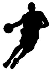 Fototapeta na wymiar player with ball silhouette
