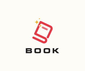 Simple book with sparkling star