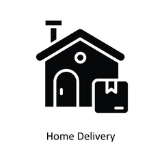 Home Delivery Vector Solid Icons. Simple stock illustration stock