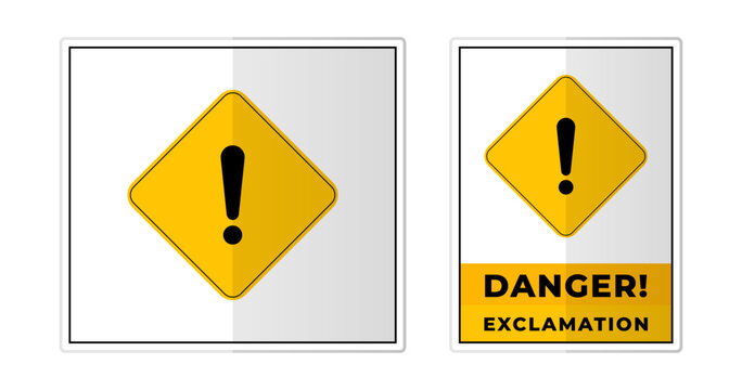 Danger Exclamation Sign Label Symbol Icon Vector Illustration