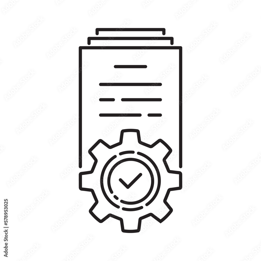 Poster thin line doc like operational documentation. flat lineart style trend modern logotype graphic strok