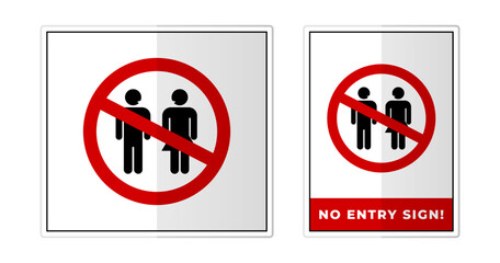 No entry Sign Label Symbol Icon Vector Illustration