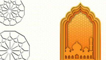 ramadan decorative background vector image with mosque, islamic background