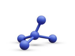 3d realistic abstract molecules isolated on white background. Scientific banner for medicine, biology, chemistry and science concept in cartoon style. Vector illustration