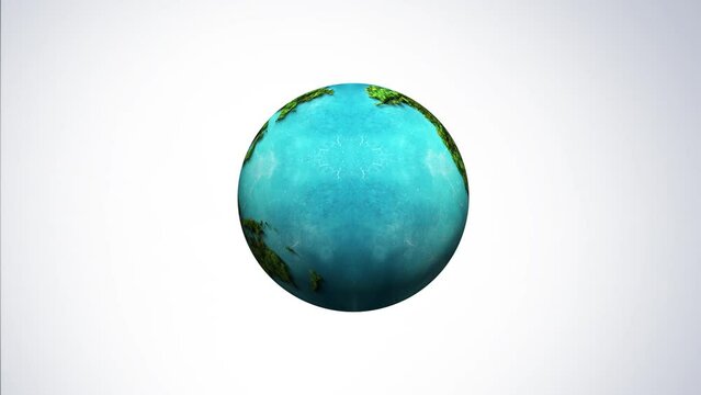 Green World Map animation- Earth day video tree or forest shape of world map isolated on white background. Earth Day or Environment day Concept. Green earth with electric car. Paris agreement concept.