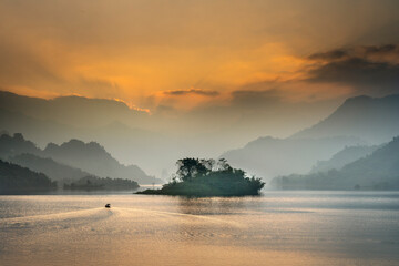 See the romantic and peaceful sunset in Thuong Lam, Tuyen Quang province, Vietnam