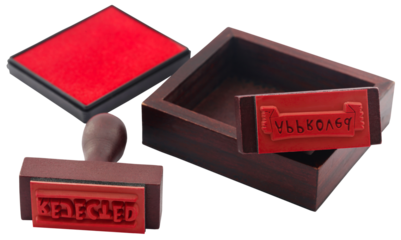 Approved and rejected rubber stamps