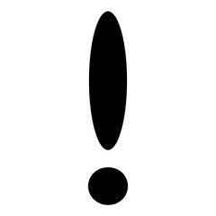 Exclamation mark vector icon. FAQ Simple vector illustration. Sign. Isolated. Anonymous. Unknown. Attention. Road sign. Error. News. Important. Text