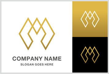 Fototapeta premium Monogram Letter M Geometric Triangle Business Company Stock Vector Logo Design Template 