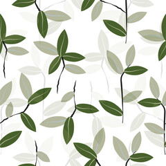 Seamless pattern with simple and elegant leaves plant vector for fashion,fabric,wallpaper and print design

