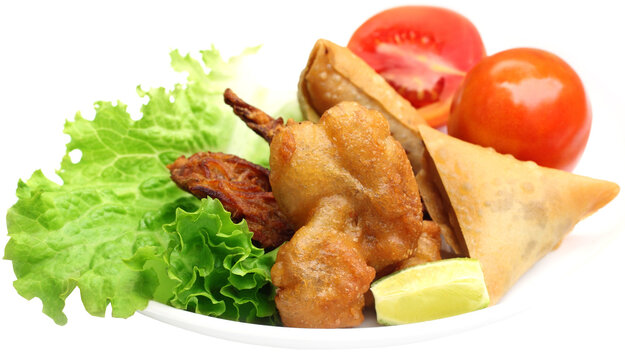 Mushroom snack with salad