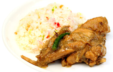 Pilaf with roasted chicken