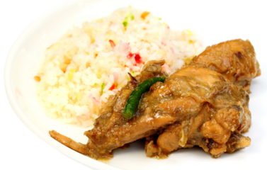 Pilaf with roasted chicken