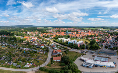 Blick über Harzgerode Luftbildaufnahme