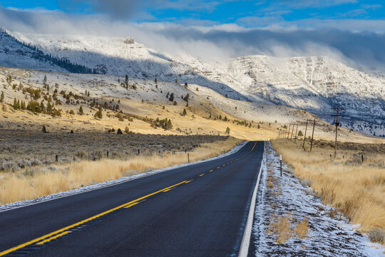 Road Scene In Oregon Desert Winter